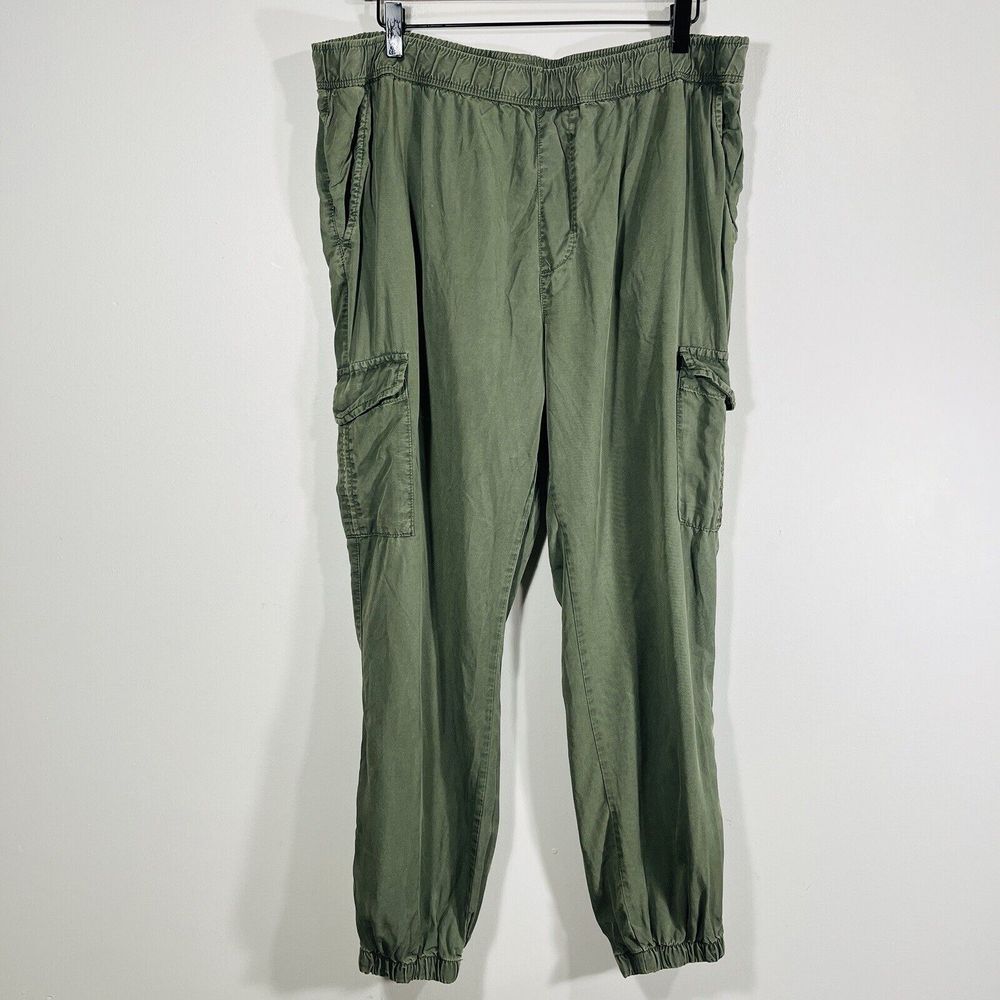 Sanctuary Joggers Womens XL Gorpcore Safari Boho Folk‎ Crop Cargo Olive Green